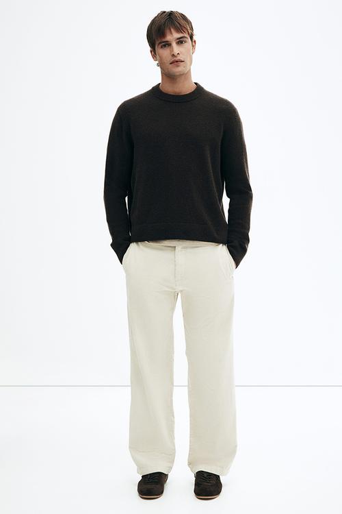 Relaxed fit corduroy trousers - beige