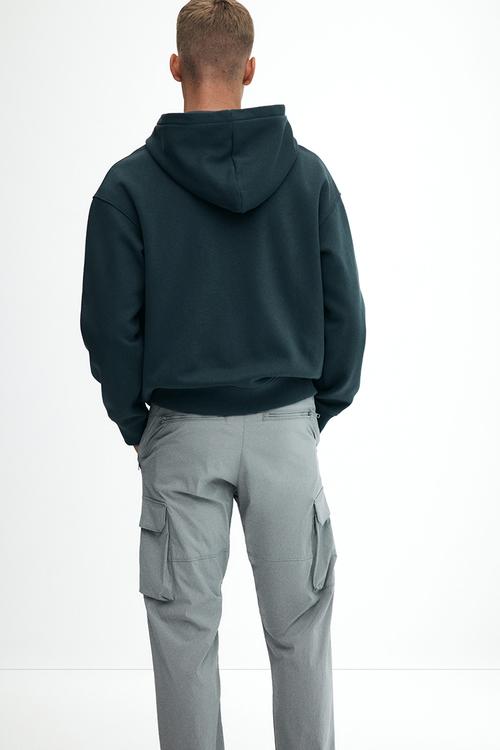 Regular fit nylon cargo trousers - grey