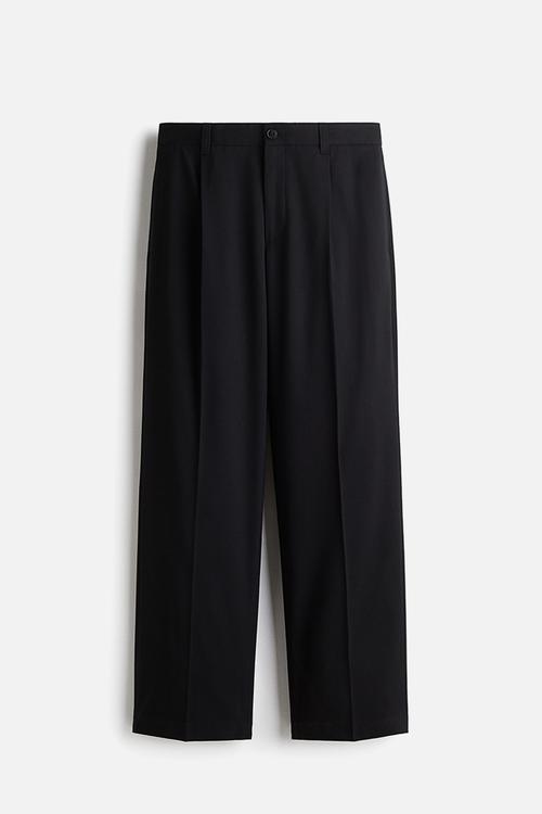 Relaxed fit tailored trousers - black