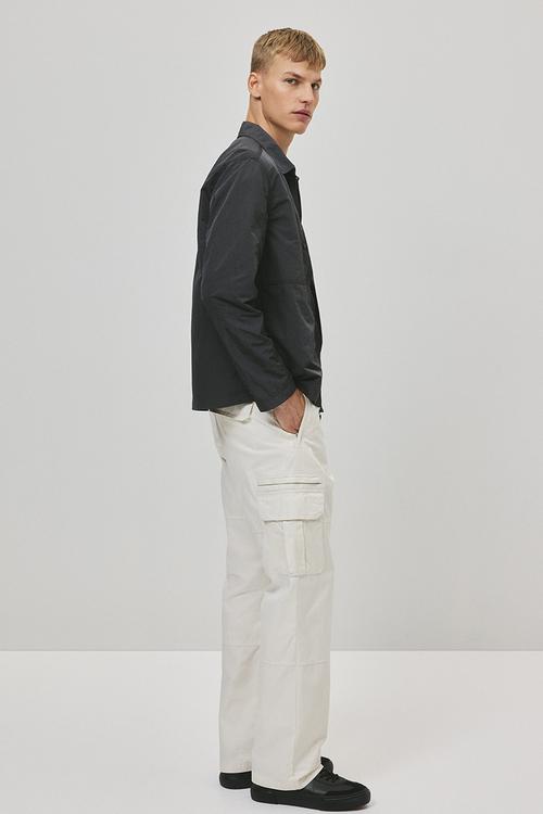 Regular fit nylon overshirt - dark grey 