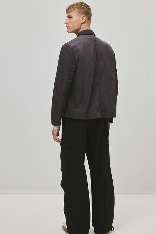 Regular fit nylon overshirt - purple