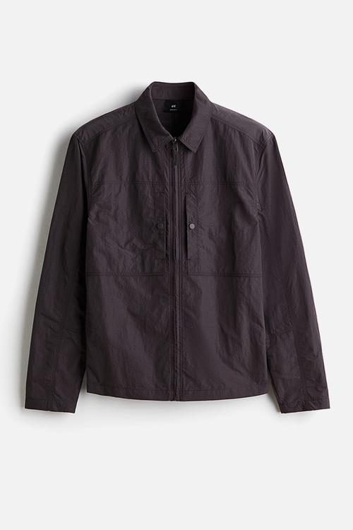 Regular fit nylon overshirt - purple
