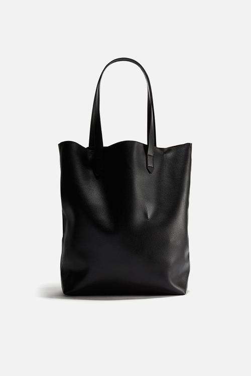 Coated shopper - black
