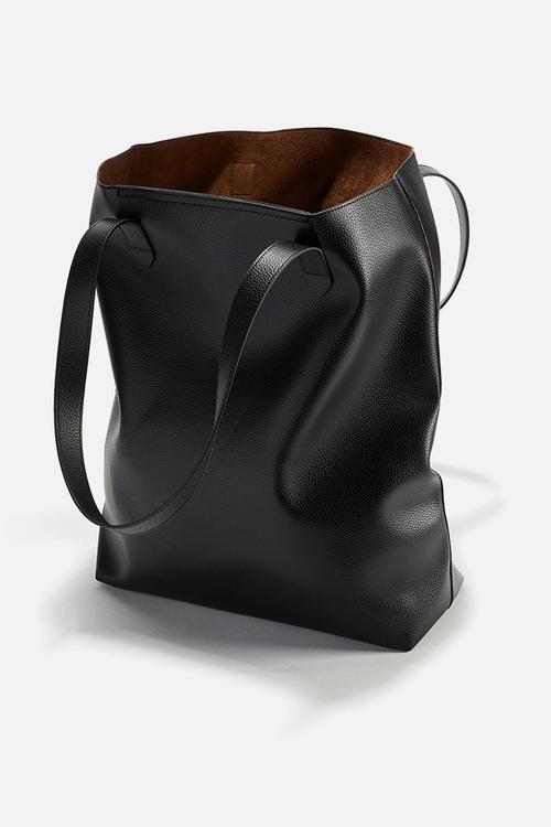 Coated shopper - black