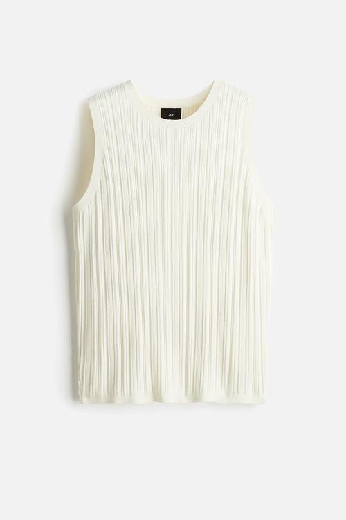 Slim fit ribbed vest top - white