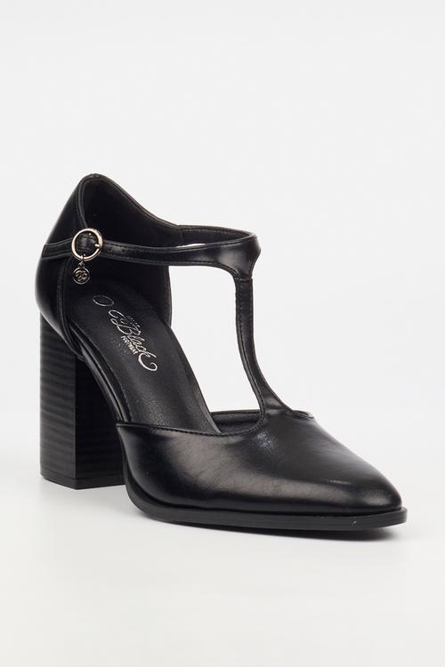 Kaia 2 t-bar block heel - black