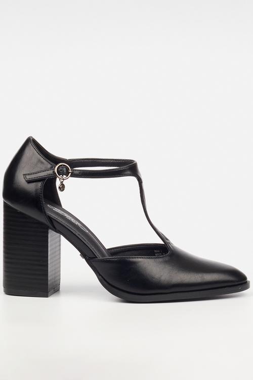 Kaia 2 t-bar block heel - black