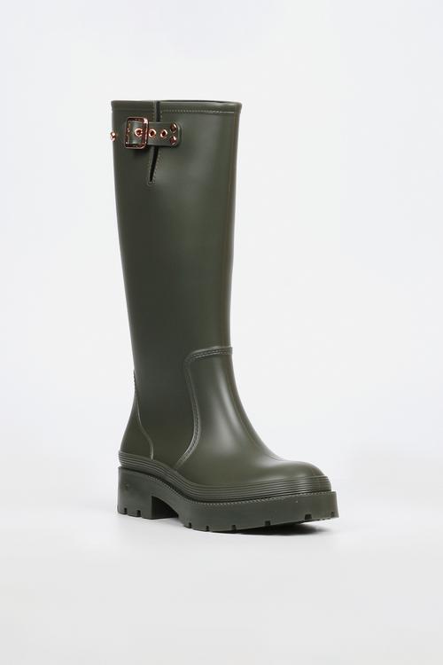 Laine 2 long buckle rain boot - khaki