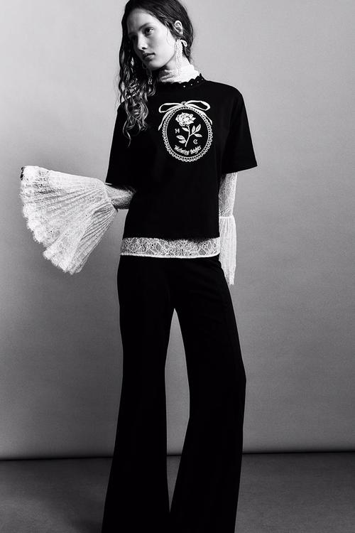 Embroidery-detail T-shirt - Black Wuthering Heights 