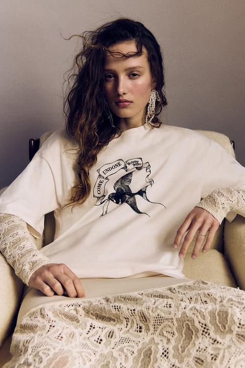 Oversized printed T-shirt - Cream Wuthering Heights