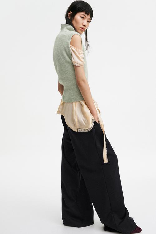H&M Studio: Alpaca-blend sweater vest -  light dusty green 