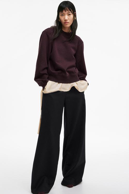 H&M Studio: Cotton sweatshirt - dark plum purple 