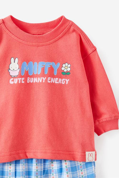 Miffy Baby Long Sleeve Pj Set License - Lcn Mif Coral Red/ Miffy Cute Bunny