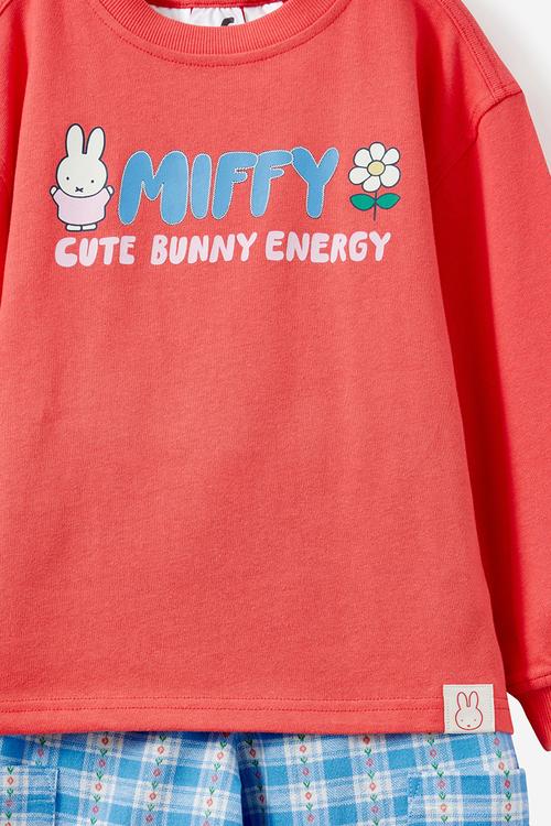 Miffy Long Sleeve Pj Set License - Lcn Mif Coral Red/ Miffy Cute Bunny