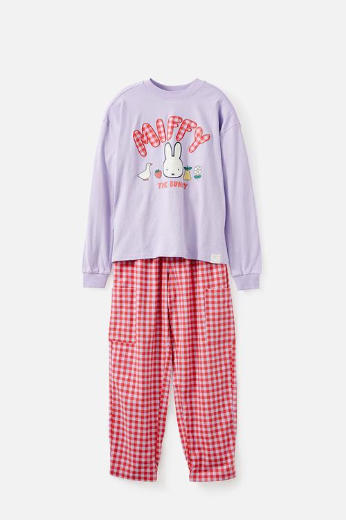 Miffy Adult Long Sleeve Pj Set License - Lcn Mif Vintage Lilac/ Miffy The Bunny