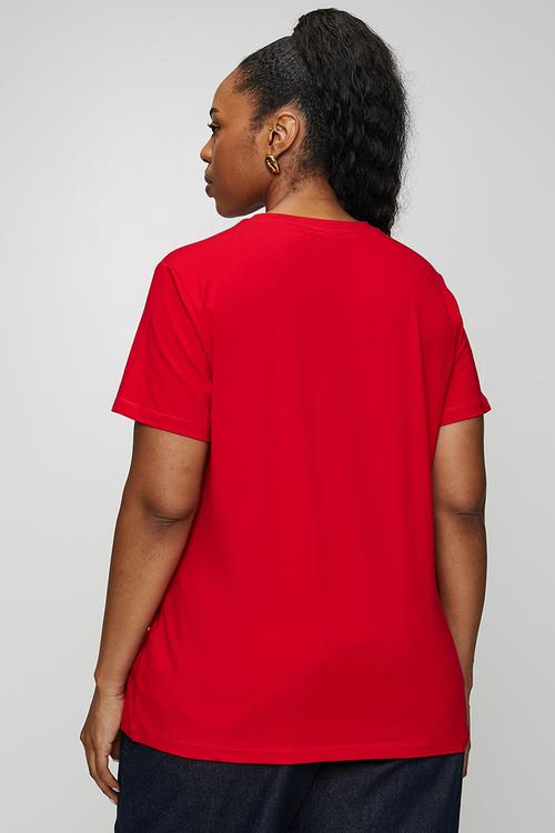 Plus wmn allie ss t-shirt - red