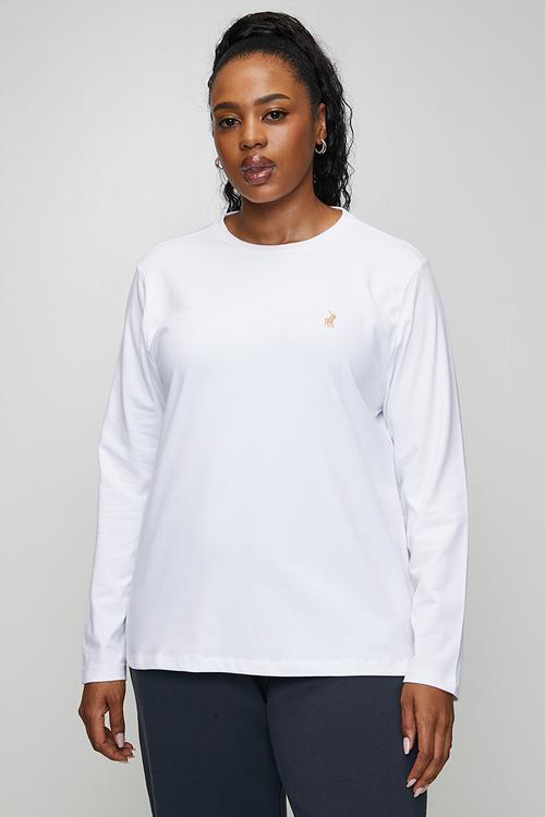 Plus wmn alice ls t-shirt - white