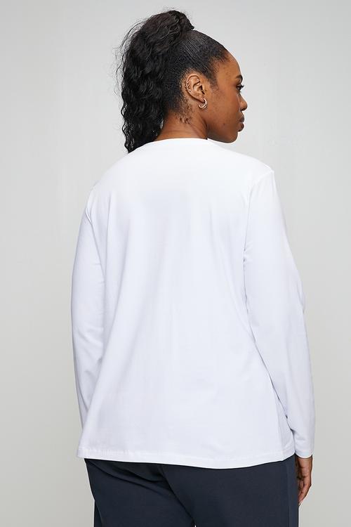 Plus wmn alice ls t-shirt - white