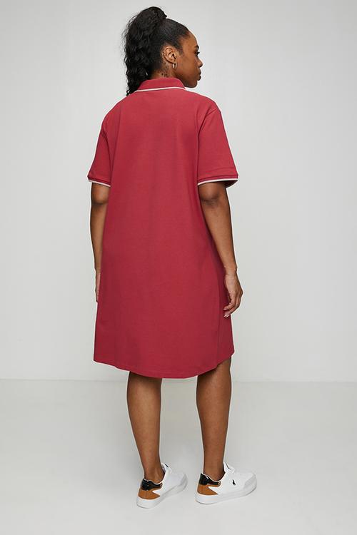 Plus wmn leah golfer dress - garnet