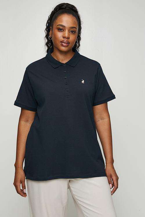 Plus wmn margot short sleeve golfer - navy