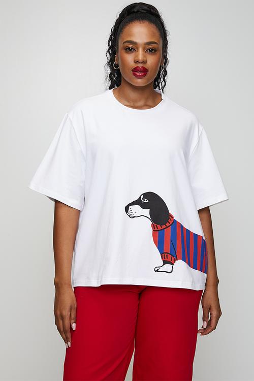 Plus Statement Tee - Dog Print