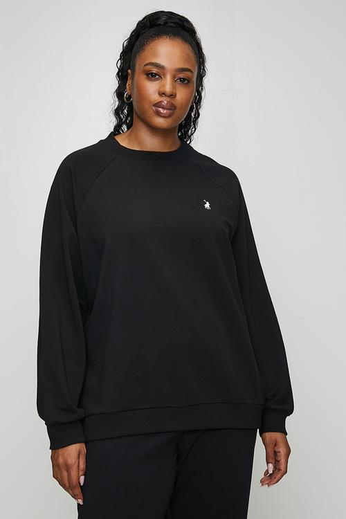 Plus wmn sophia ls track top - black