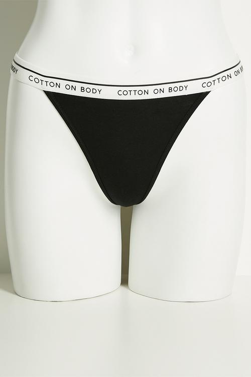 Branded Cotton Tanga G String Brief 3 Pack - multi