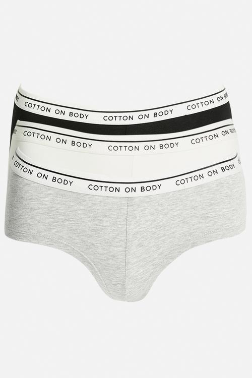 Branded Cotton Cheeky Boyshort 3 Pack - multi