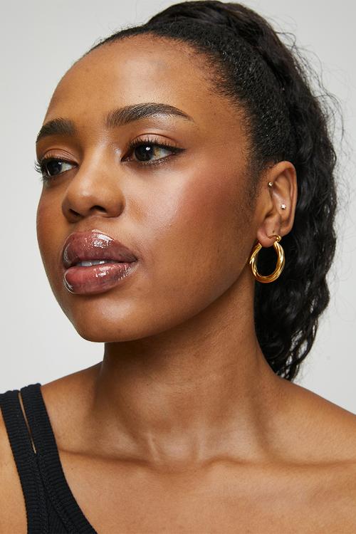 Large Twisted Hoop 29mm x 33mm - Gold