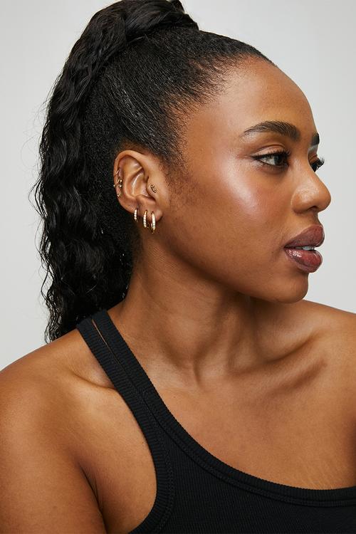 CZ Hoop Earrings 3 Set - Gold