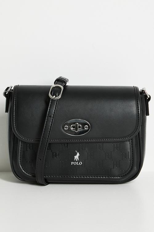 Rockford flap crossbody bag-black