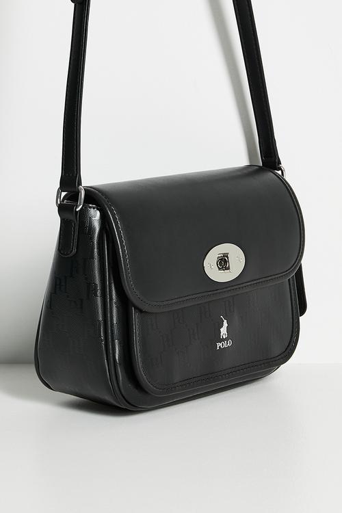Rockford flap crossbody bag-black