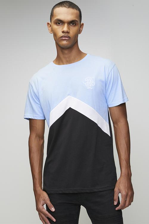 Crew Neck Short Sleeve T-Shirt - Cloud Blue/Optic White/Jet Black
