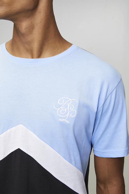 Crew Neck Short Sleeve T-Shirt - Cloud Blue/Optic White/Jet Black
