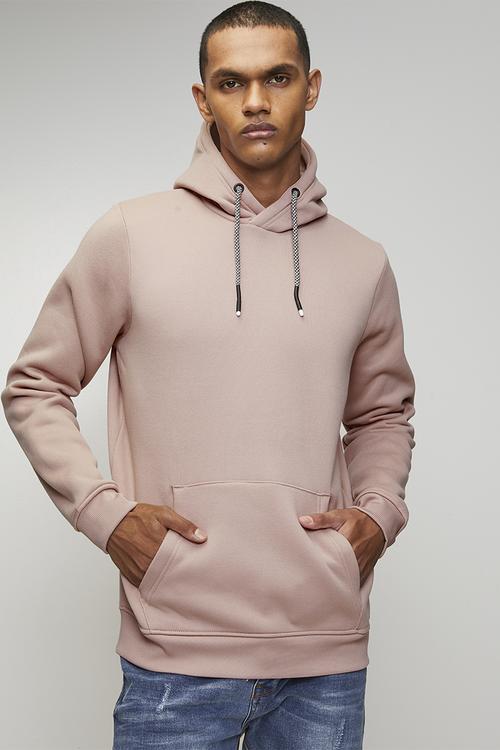 Hoody With Cross Over Hood - Dusky Pink
