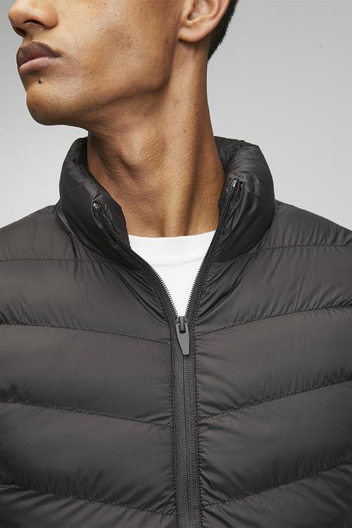 Chevron Quilt Padded Gilet - Black