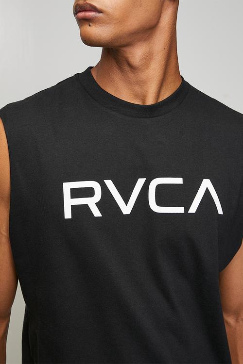 Big Rvca Muscle - Black - WHITE LOGO