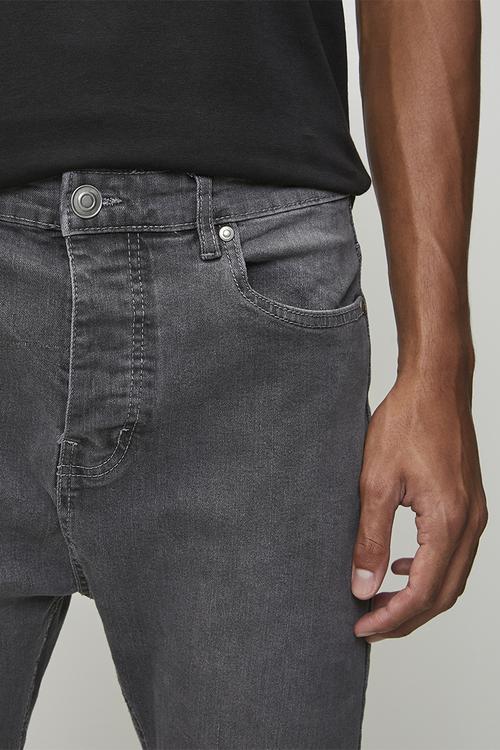 Denim Crop Skinny Fit Jean - Grey Long Length