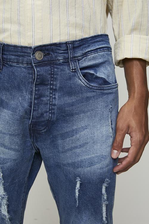 Denim Biker Jean Regular Length - Blue 