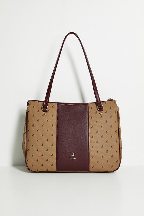 Sonora tote bag - burgundy & brown