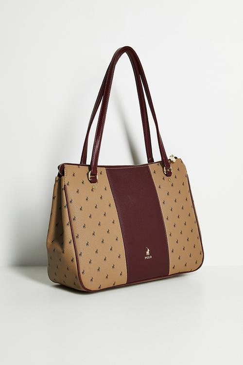 Sonora tote bag - burgundy & brown