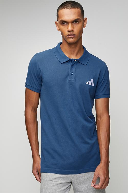 SL Piquet Polo Shirt   - Dusky Petrol Blue / White