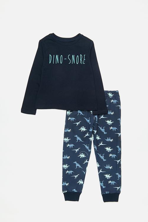 Dino aop pj set - navy/dino-snore