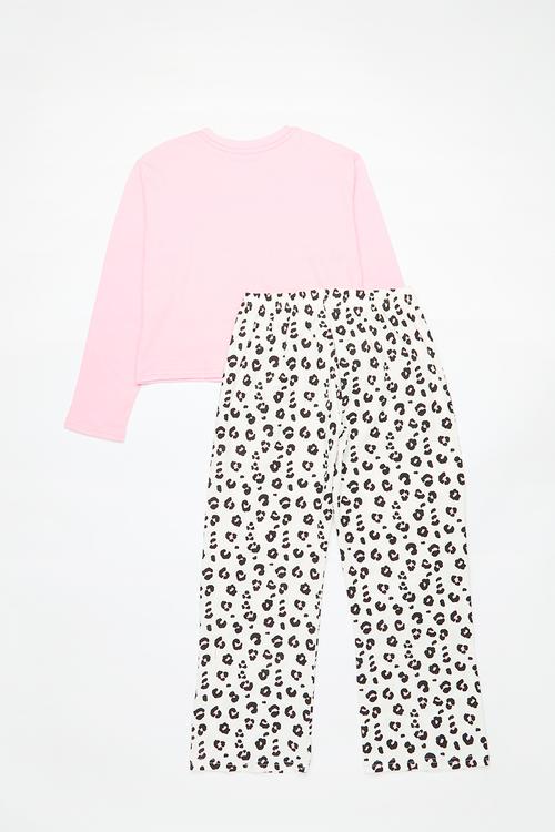 Pj set - pink/leopard