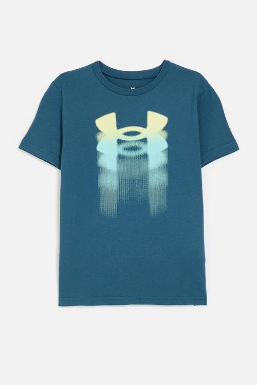 Ua b logo blur short sleeve - wham blue/fade green