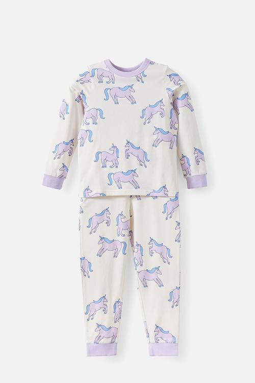 Dreamdrift Long Sleeve Pj Set - Vintage Lilac/Unicorns Glow