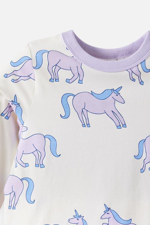 Dreamdrift Long Sleeve Pj Set - Vintage Lilac/Unicorns Glow