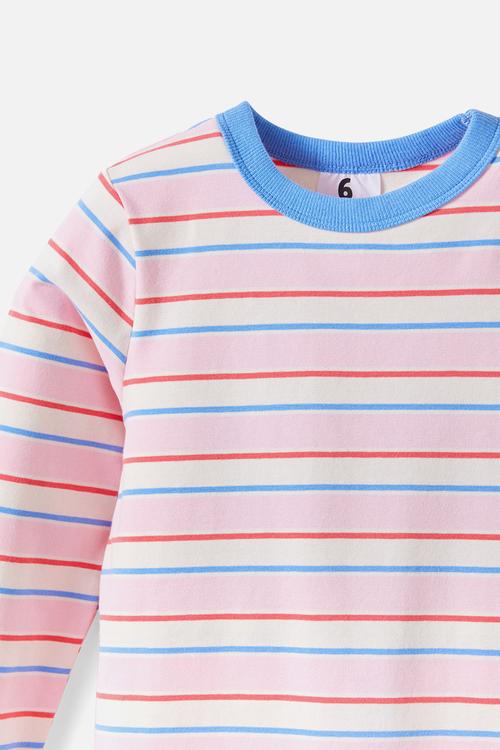Dreamdrift Long Sleeve Pj Set - Taylor Stripe/Blush Pink