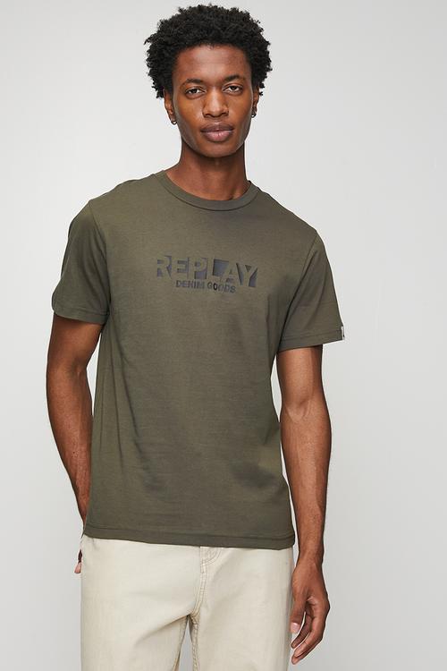 BASIC LOGO SMU T - Mil Green