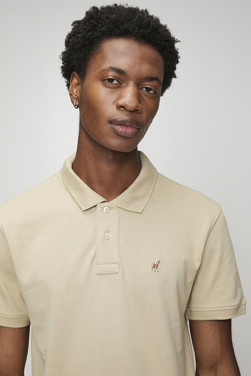 Carter Essential Pique Short sleeve Golfer - Stone
